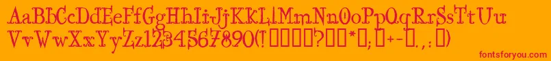 IronworksTM Font – Red Fonts on Orange Background