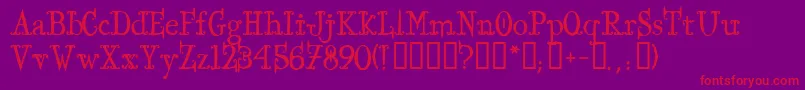 IronworksTM-Schriftart – Rote Schriften auf violettem Hintergrund