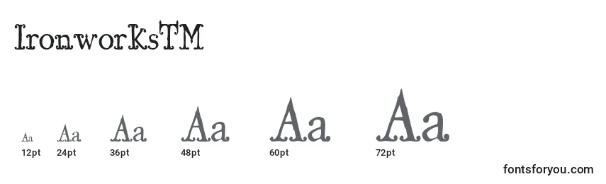 IronworksTM Font Sizes