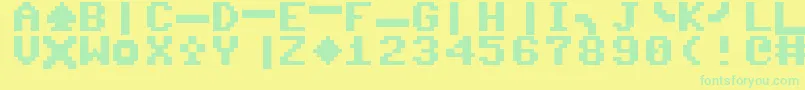 Commodoreserver-fontti – vihreät fontit keltaisella taustalla