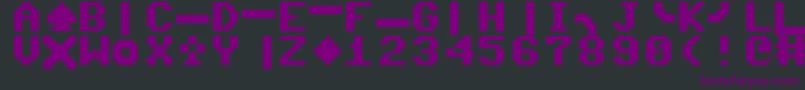 Czcionka Commodoreserver – fioletowe czcionki na czarnym tle