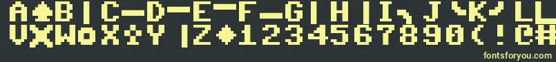 Fonte Commodoreserver – fontes amarelas em um fundo preto