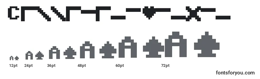 Größen der Schriftart Commodoreserver