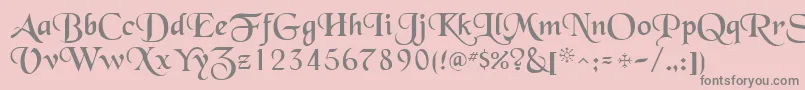 QtblackforestRegular Font – Gray Fonts on Pink Background