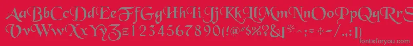 QtblackforestRegular Font – Gray Fonts on Red Background