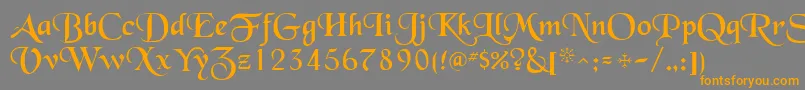 QtblackforestRegular Font – Orange Fonts on Gray Background