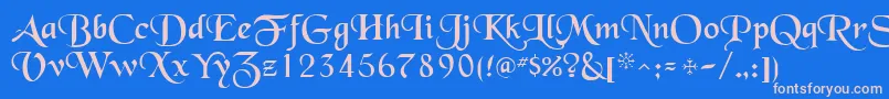 Шрифт QtblackforestRegular – розовые шрифты на синем фоне