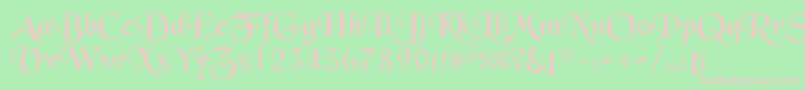 QtblackforestRegular Font – Pink Fonts on Green Background