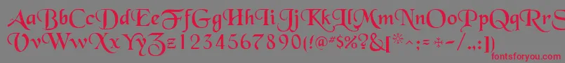 QtblackforestRegular Font – Red Fonts on Gray Background