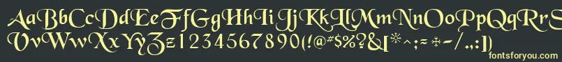 QtblackforestRegular Font – Yellow Fonts on Black Background