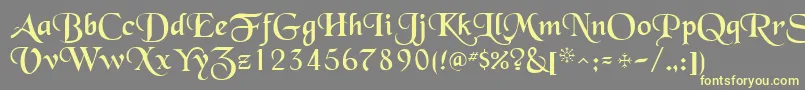 QtblackforestRegular Font – Yellow Fonts on Gray Background