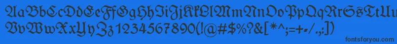 WieynckfrakturRegularunz1l Font – Black Fonts on Blue Background