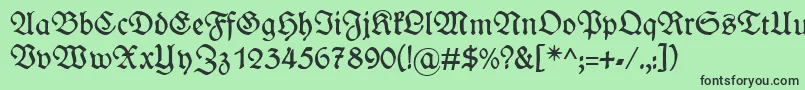 Czcionka WieynckfrakturRegularunz1l – czarne czcionki na zielonym tle