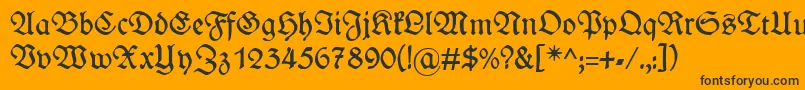 WieynckfrakturRegularunz1l Font – Black Fonts on Orange Background