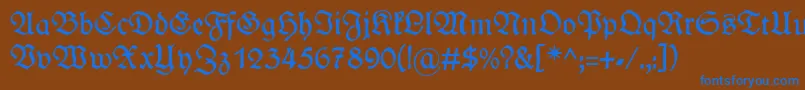 フォントWieynckfrakturRegularunz1l – 茶色の背景に青い文字