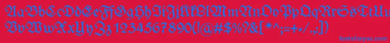 Шрифт WieynckfrakturRegularunz1l – синие шрифты на красном фоне