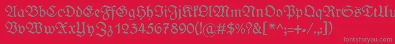 WieynckfrakturRegularunz1l Font – Gray Fonts on Red Background