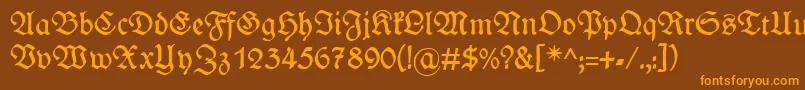 WieynckfrakturRegularunz1l Font – Orange Fonts on Brown Background