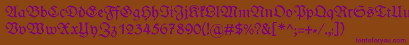 WieynckfrakturRegularunz1l-Schriftart – Violette Schriften auf braunem Hintergrund