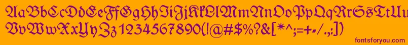 WieynckfrakturRegularunz1l-Schriftart – Violette Schriften auf orangefarbenem Hintergrund
