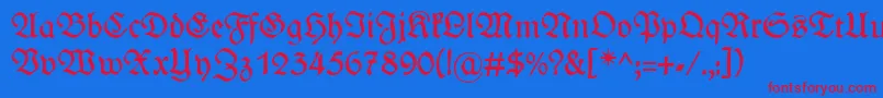 Шрифт WieynckfrakturRegularunz1l – красные шрифты на синем фоне
