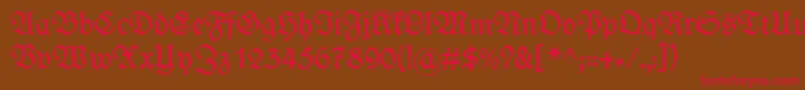 WieynckfrakturRegularunz1l Font – Red Fonts on Brown Background
