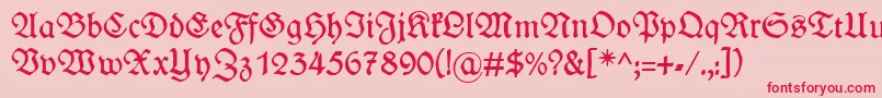 WieynckfrakturRegularunz1l-Schriftart – Rote Schriften auf rosa Hintergrund