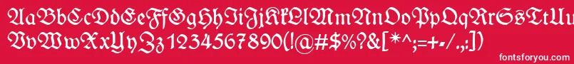WieynckfrakturRegularunz1l-Schriftart – Weiße Schriften auf rotem Hintergrund