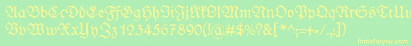 WieynckfrakturRegularunz1l Font – Yellow Fonts on Green Background