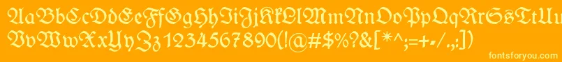 WieynckfrakturRegularunz1l-Schriftart – Gelbe Schriften auf orangefarbenem Hintergrund