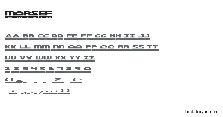 Шрифт Morsef – алфавит, цифры, специальные символы