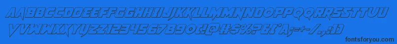 Pistoleer3Dital2 Font – Black Fonts on Blue Background