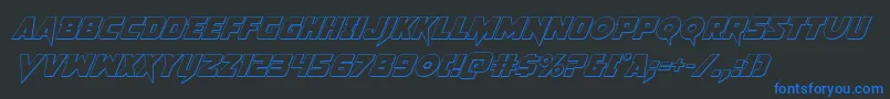 Pistoleer3Dital2 Font – Blue Fonts on Black Background