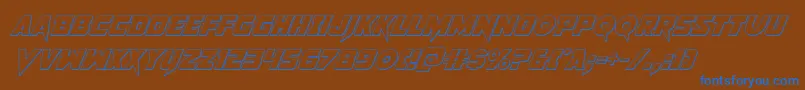 フォントPistoleer3Dital2 – 茶色の背景に青い文字