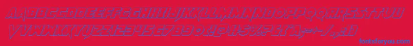 フォントPistoleer3Dital2 – 赤い背景に青い文字