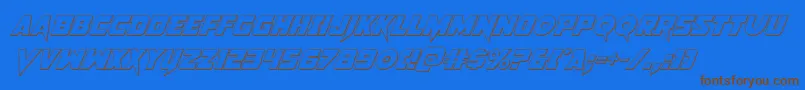 Pistoleer3Dital2-fontti – ruskeat fontit sinisellä taustalla