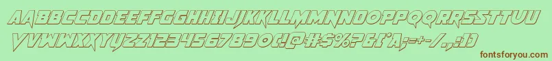 Шрифт Pistoleer3Dital2 – коричневые шрифты на зелёном фоне