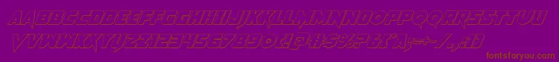 Pistoleer3Dital2-Schriftart – Braune Schriften auf violettem Hintergrund