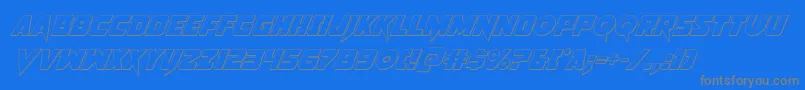 Pistoleer3Dital2 Font – Gray Fonts on Blue Background