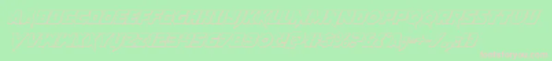 Pistoleer3Dital2-fontti – vaaleanpunaiset fontit vihreällä taustalla