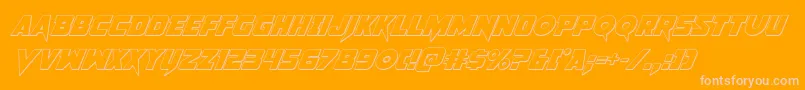 Pistoleer3Dital2-fontti – vaaleanpunaiset fontit oranssilla taustalla