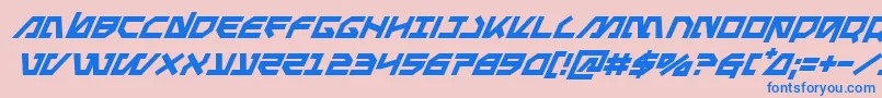 Metalstormsuperital-Schriftart – Blaue Schriften auf rosa Hintergrund