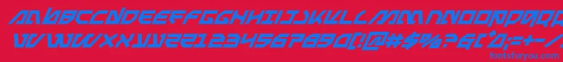 Metalstormsuperital Font – Blue Fonts on Red Background