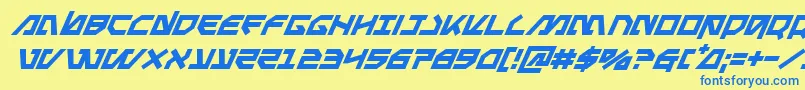 Metalstormsuperital Font – Blue Fonts on Yellow Background
