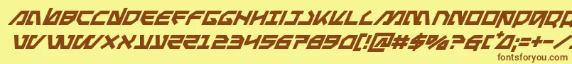 Metalstormsuperital Font – Brown Fonts on Yellow Background