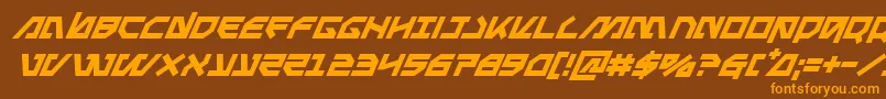 Metalstormsuperital Font – Orange Fonts on Brown Background