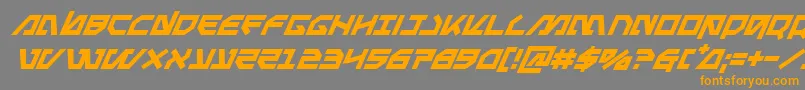 Metalstormsuperital Font – Orange Fonts on Gray Background