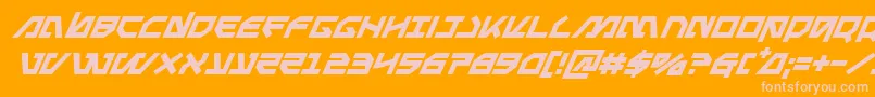 Metalstormsuperital Font – Pink Fonts on Orange Background