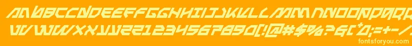 Metalstormsuperital Font – Yellow Fonts on Orange Background