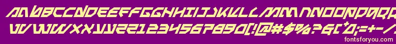 Metalstormsuperital Font – Yellow Fonts on Purple Background